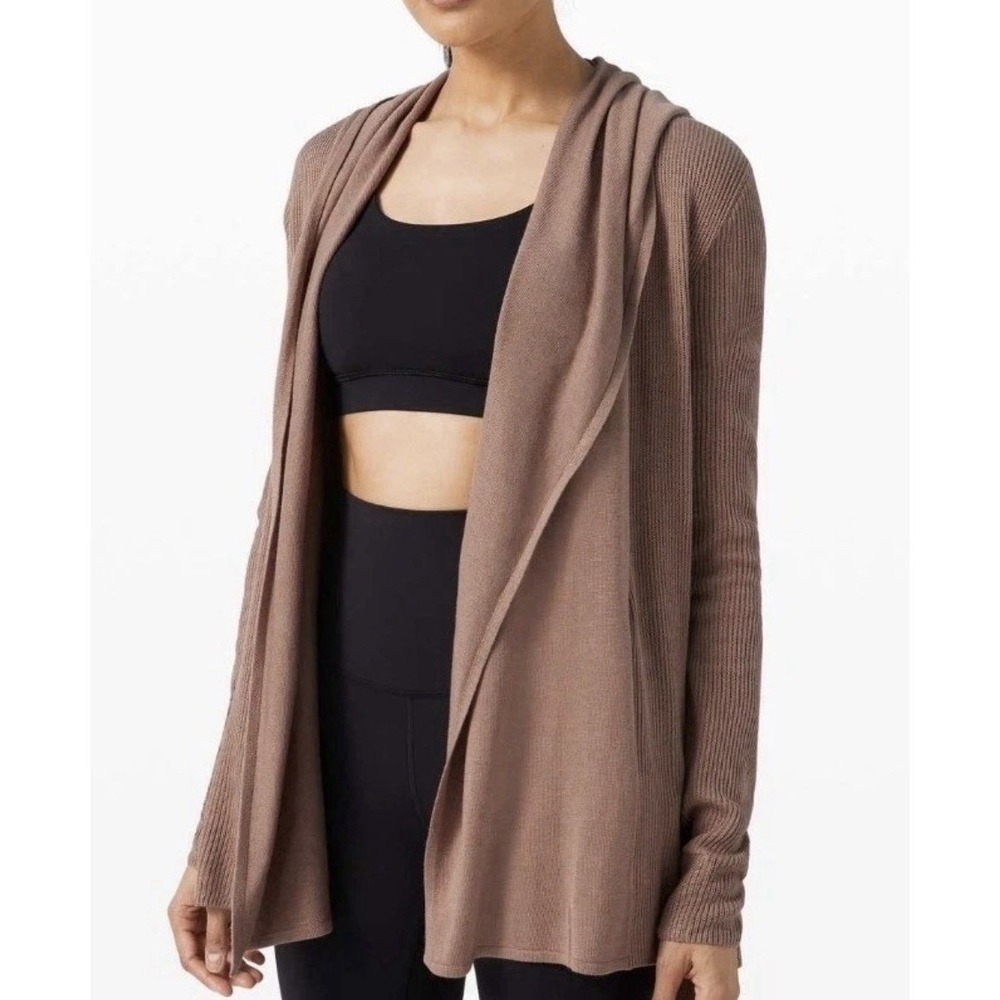 Lululemon Women's 10 Sundown Sweater Wrap Soft Cashmere Blend Hooded Cardigan